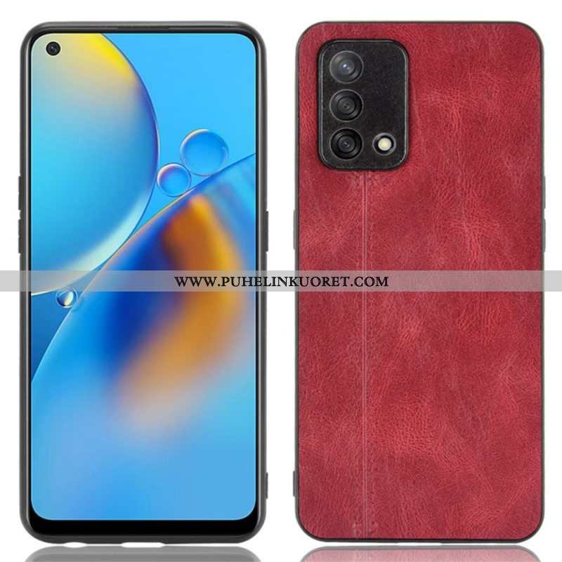 Kuori Oppo A74 4G Tyyliset Nahkaompeleet