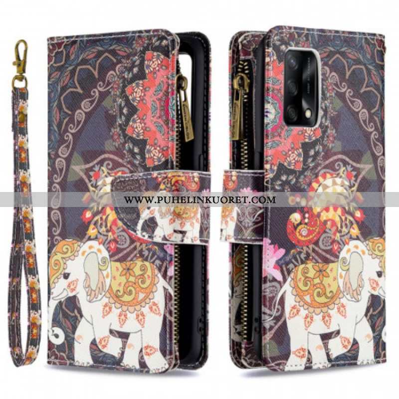 Kotelot Oppo A74 4G Elephant Vetoketjullinen Tasku