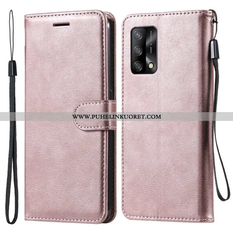 Kotelot Oppo A74 4G Suojaketju Kuori Strappy Leather Effect