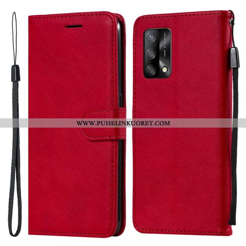 Kotelot Oppo A74 4G Suojaketju Kuori Strappy Leather Effect