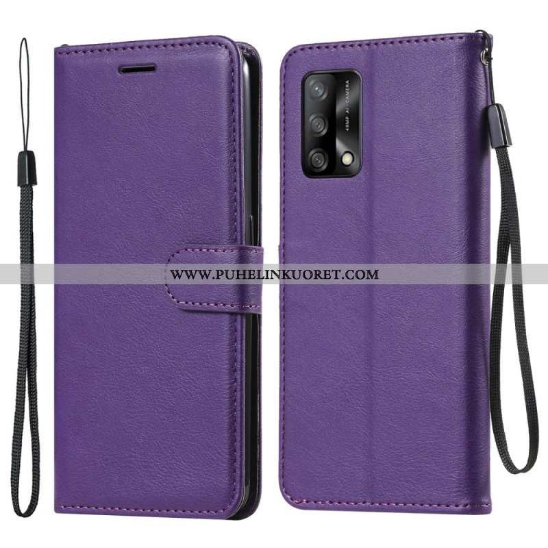 Kotelot Oppo A74 4G Suojaketju Kuori Strappy Leather Effect