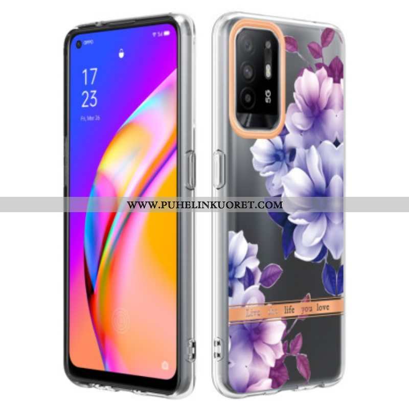 Kuori Oppo A94 5G Violetit Kukat