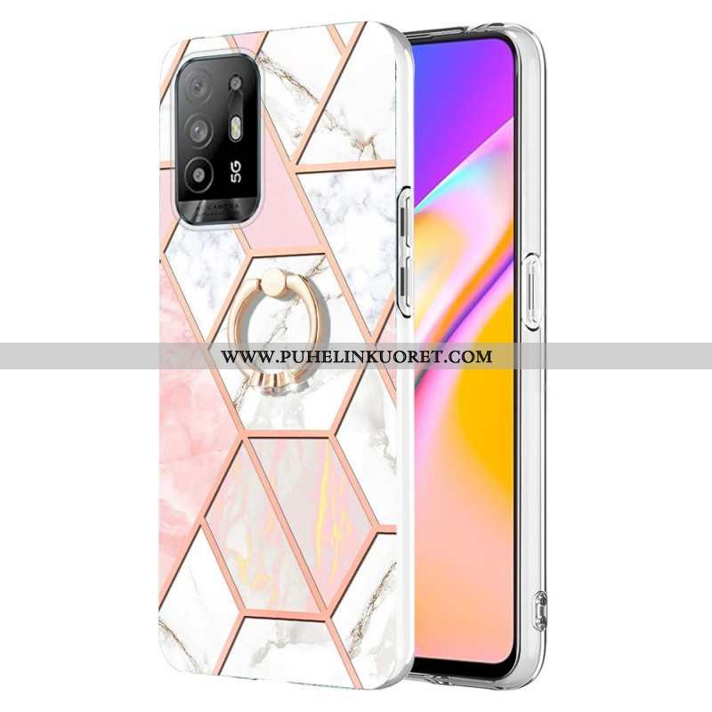 Kuori Oppo A94 5G Geometrinen Marmori Renkaalla