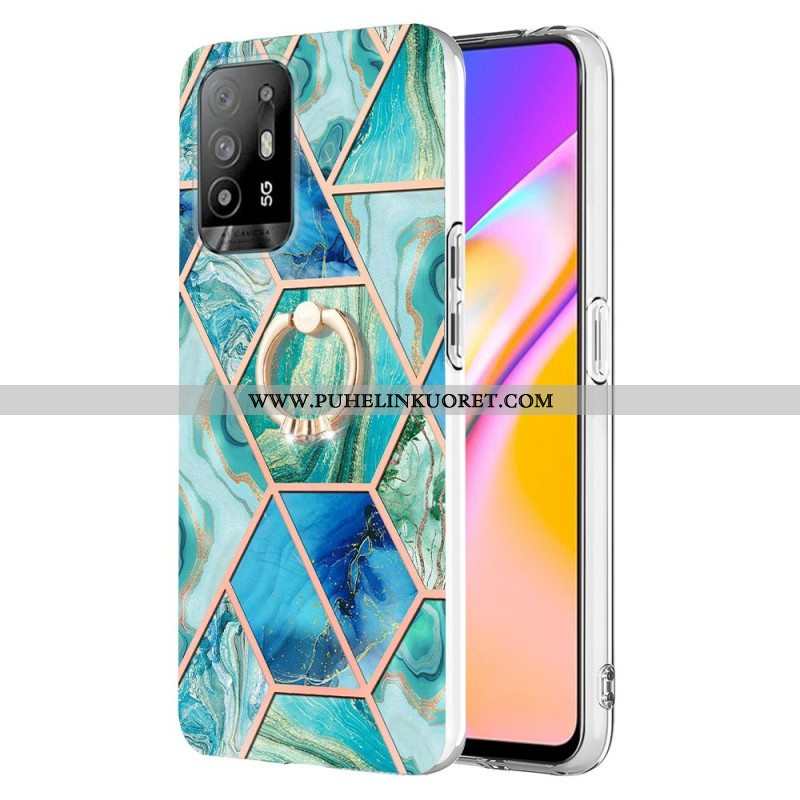 Kuori Oppo A94 5G Geometrinen Marmori Renkaalla