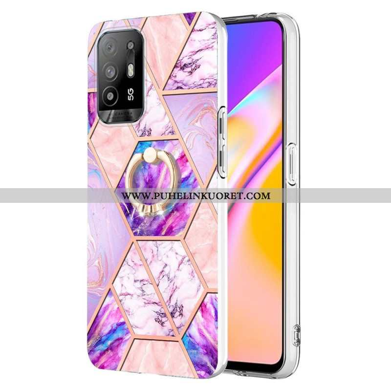 Kuori Oppo A94 5G Geometrinen Marmori Renkaalla