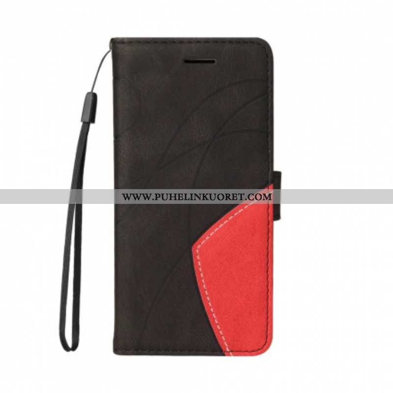 Kotelot Oppo A94 5G Kaksisävyinen Signature Faux Leather