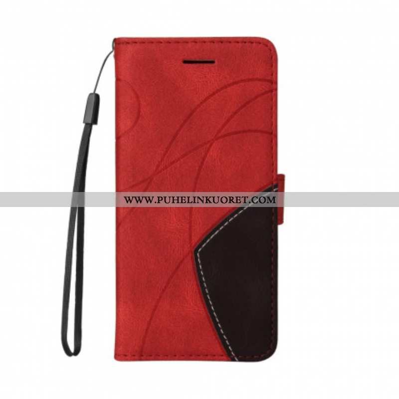 Kotelot Oppo A94 5G Kaksisävyinen Signature Faux Leather