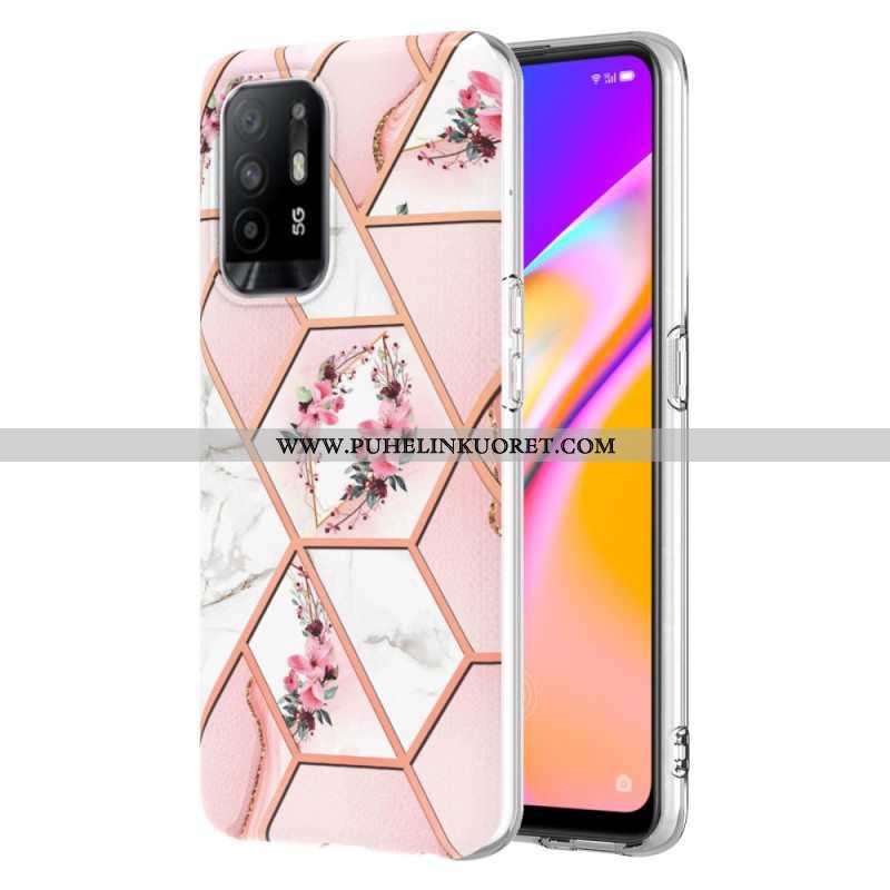 Kuori Oppo A94 5G Värikäs Geometrinen Marmori