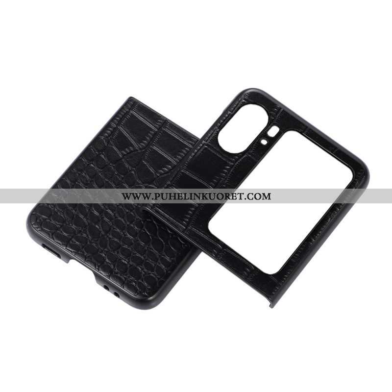 Kuori Oppo Find N2 Flip Kotelot Flip Aito Crocodile Skin Style -nahka