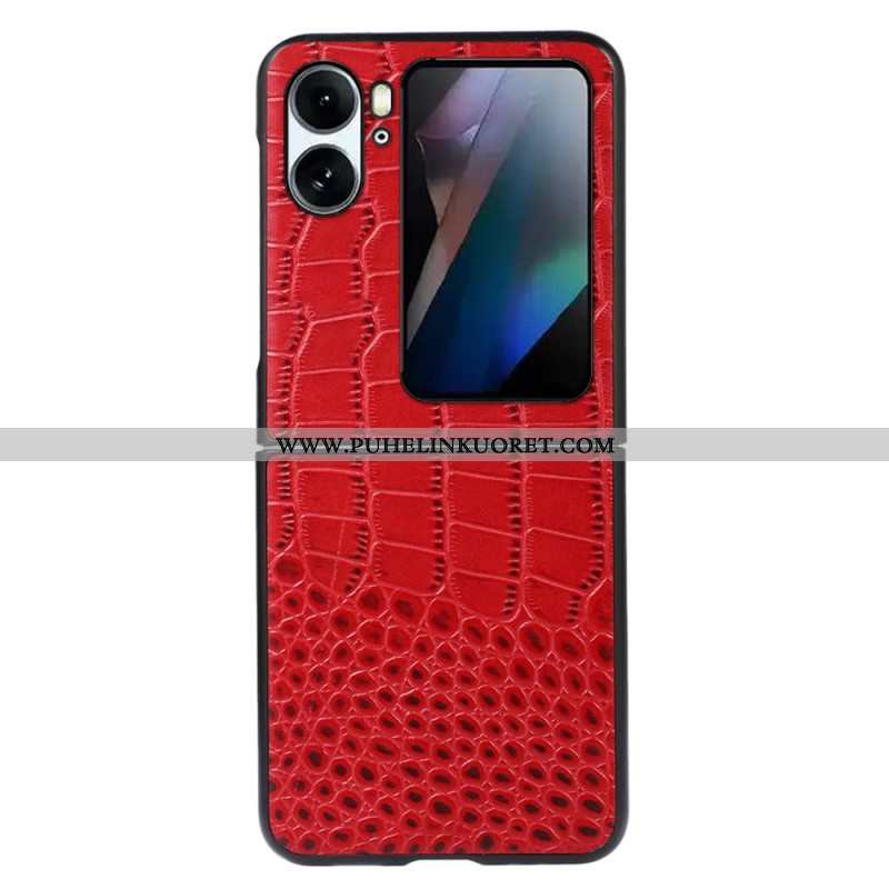 Kuori Oppo Find N2 Flip Kotelot Flip Aito Crocodile Skin Style -nahka