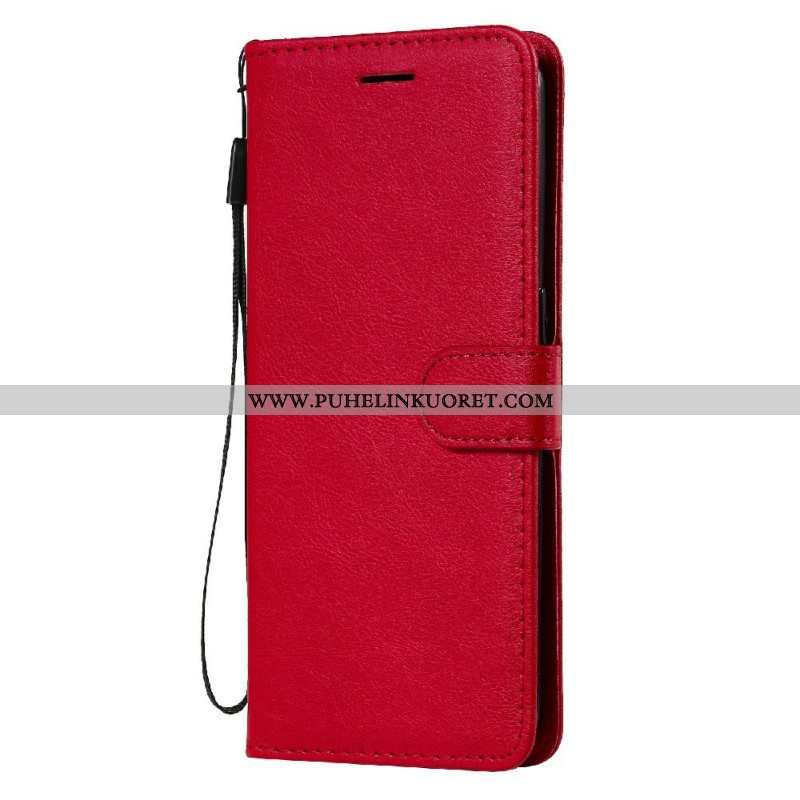 Flip Case Oppo Find X3 Lite Suojaketju Kuori Strappy Leather Effect