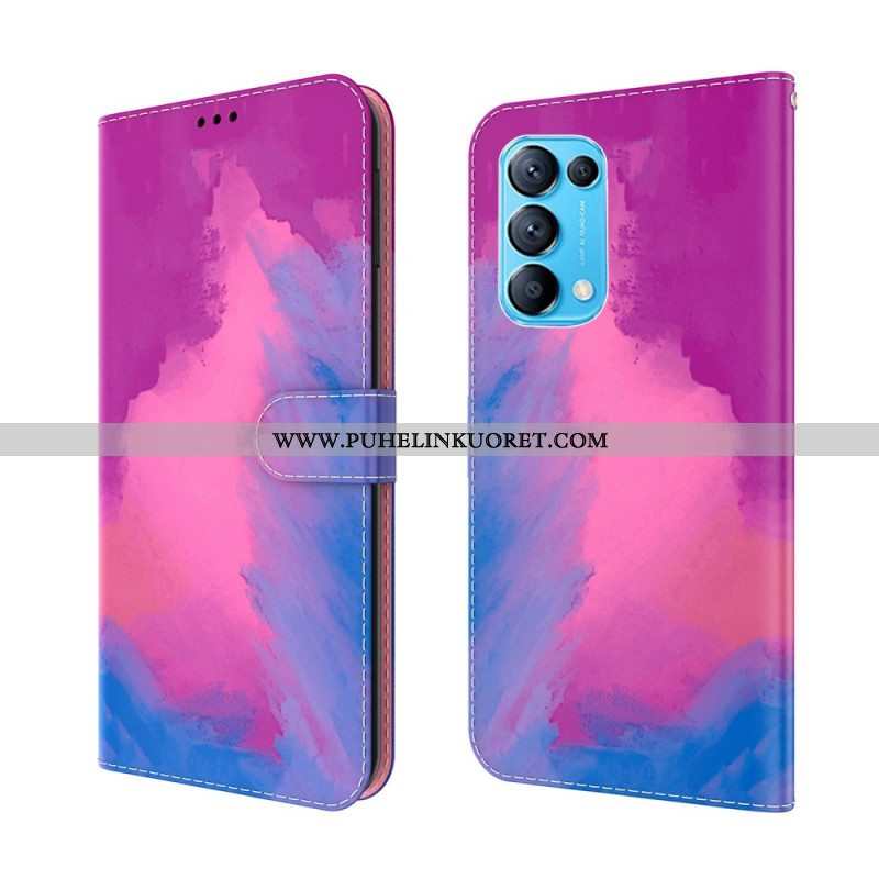 Nahkakotelo Oppo Find X3 Lite Akvarelli