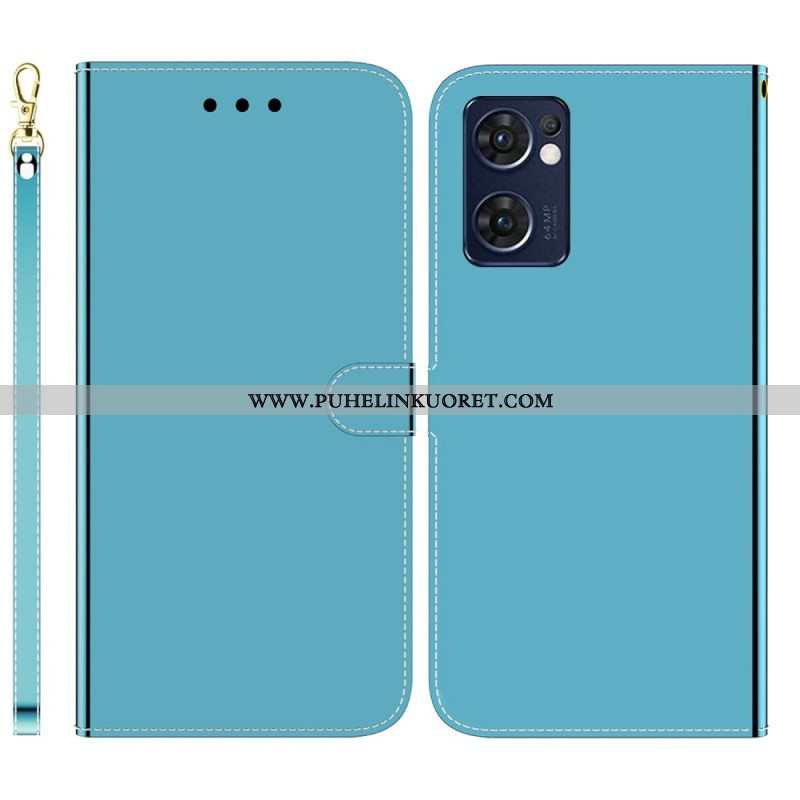 Flip Case Oppo Find X5 Lite Keinonahkainen Peilin Kansi