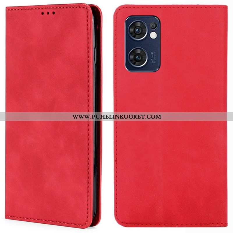 Puhelinkuoret Oppo Find X5 Lite Kotelot Flip Skin-touch Leather Effect