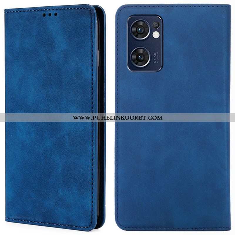 Puhelinkuoret Oppo Find X5 Lite Kotelot Flip Skin-touch Leather Effect