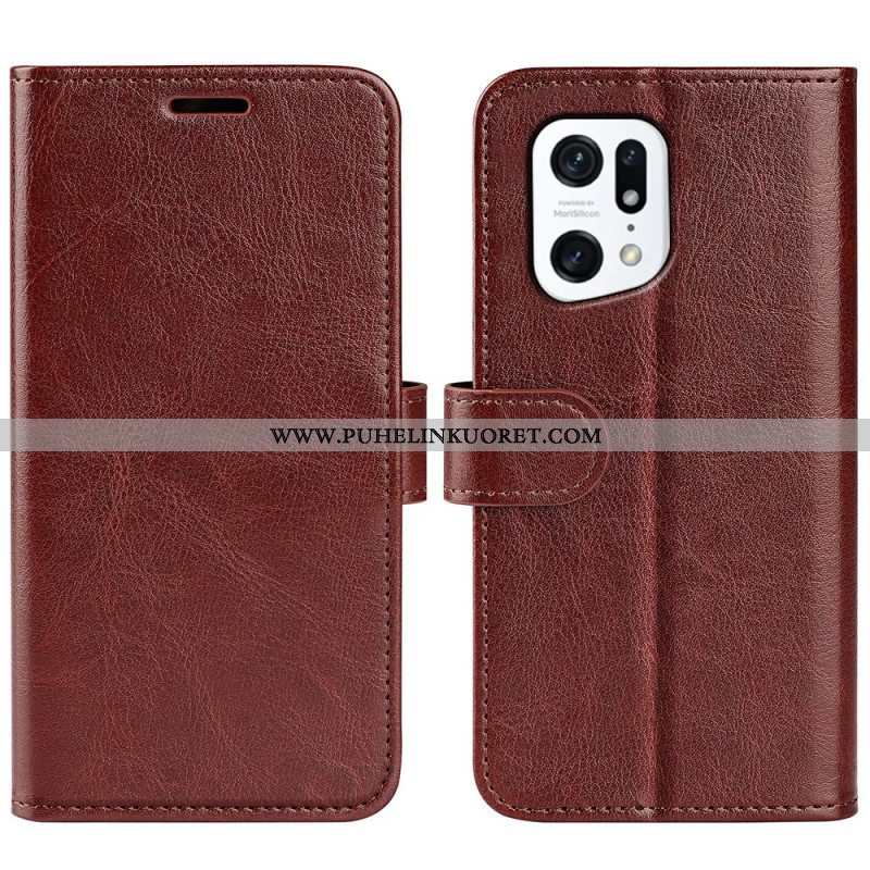 Flip Case Oppo Find X5 Ultra-keinonahka