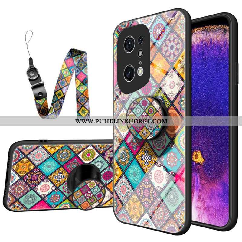 Kuori Oppo Find X5 Pro Patchwork Magneettipidike