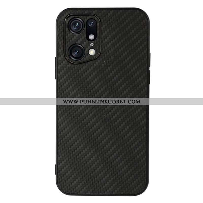 Case Oppo Find X5 Pro Nahkavaikutteinen Hiilikuiturakenne