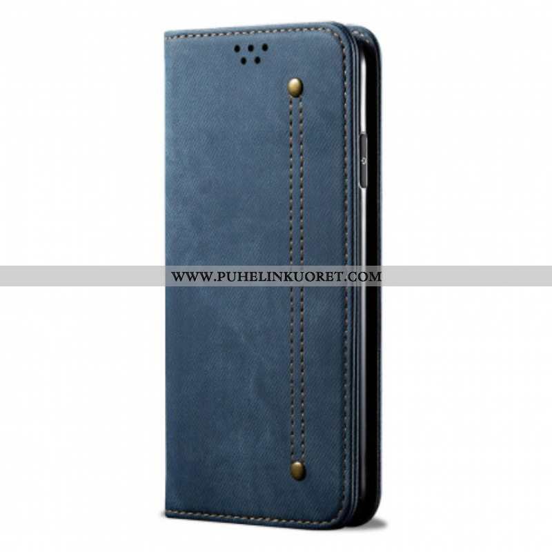 Puhelinkuoret Oppo Reno 6 5G Kotelot Flip Denim Kangas