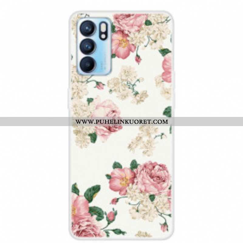 Kuori Oppo Reno 6 5G Saumattomat Liberty-kukat