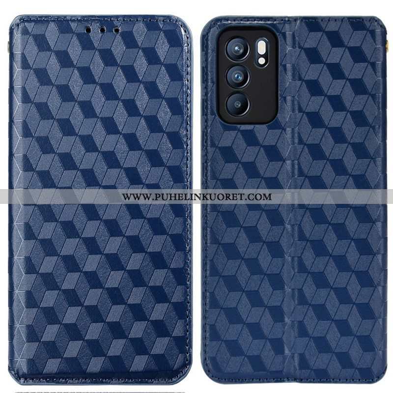 Puhelinkuoret Oppo Reno 6 5G Kotelot Flip 3d Diamond Leather Effect