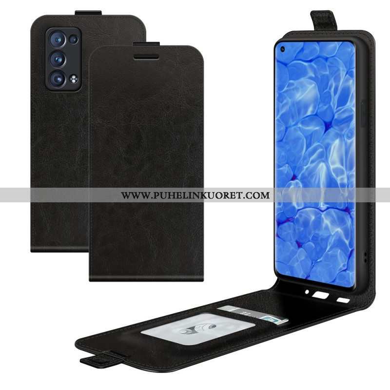 Flip Case Oppo Reno 6 Pro 5G Klassinen Litsi Texture Pystysuora Sulkeminen