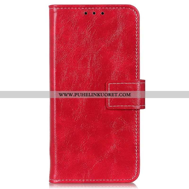 Flip Case Oppo Reno 7 Keinopatenttinahka Ja Tikkaukset