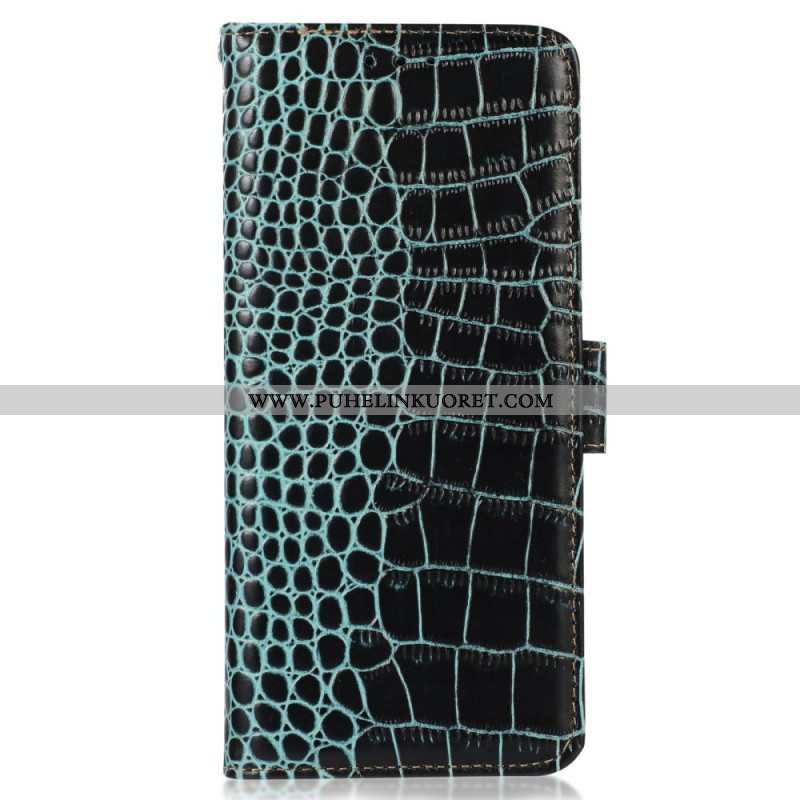 Nahkakotelo Oppo Reno 7 Rfid Crocodile Style Aitoa Nahkaa