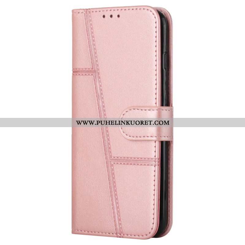 Nahkakotelo Oppo Reno 8 Suojaketju Kuori Strappy Geometric Leather Effect