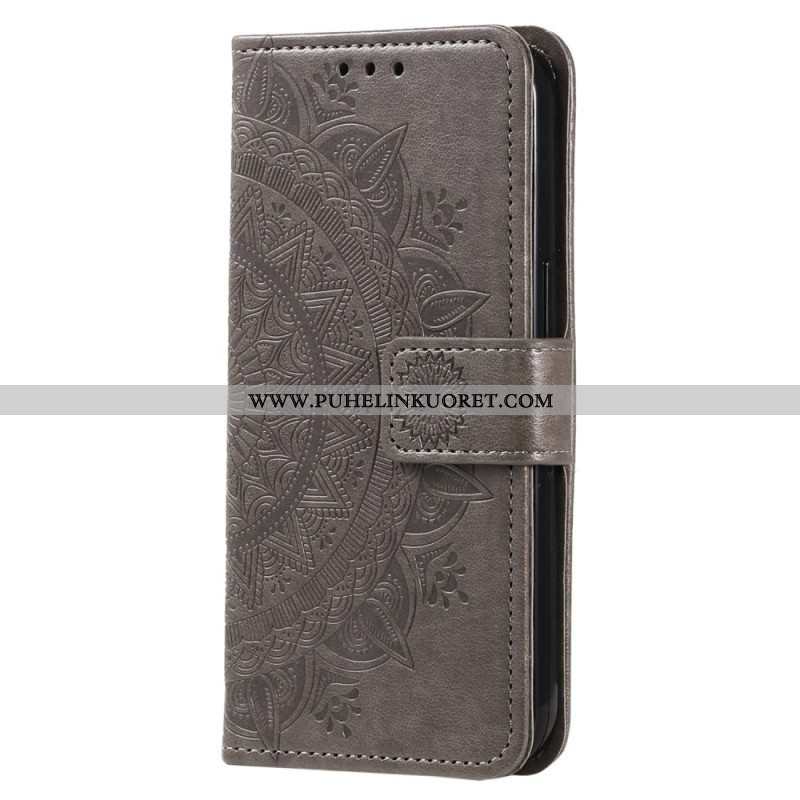 Nahkakotelo Oppo Reno 8 Suojaketju Kuori Strappy Sun Mandala