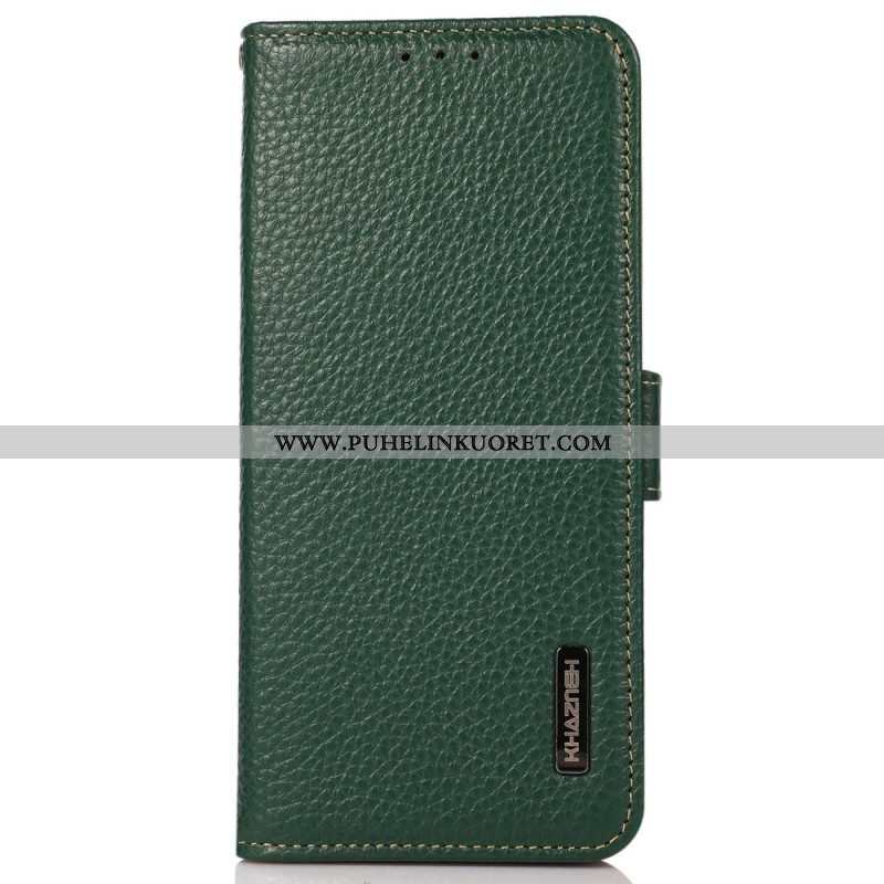 Flip Case Oppo Reno 8 Litsi Nahka Khazneh Rfid