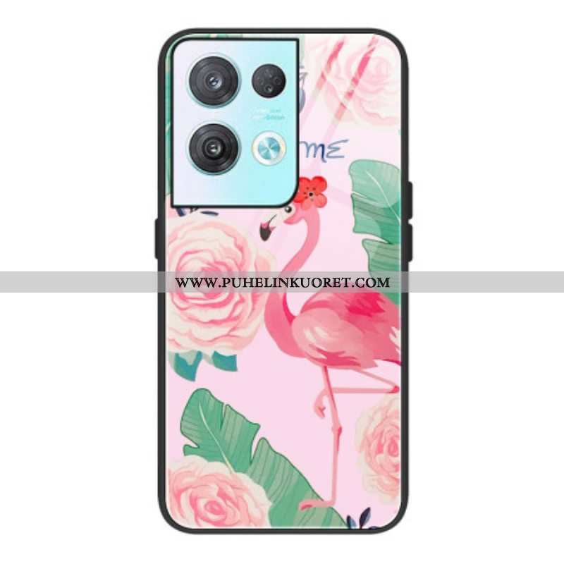 Kuori Oppo Reno 8 Flamingo Karkaistu Lasi