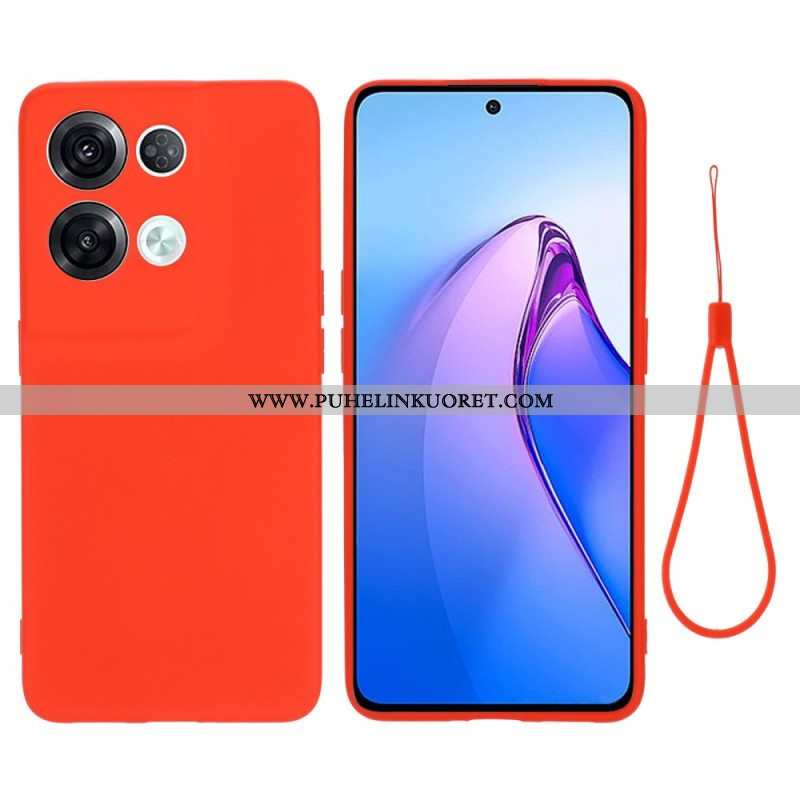 Case Oppo Reno 8 Pro Suojaketju Kuori Strappy Nestemäinen Silikoni