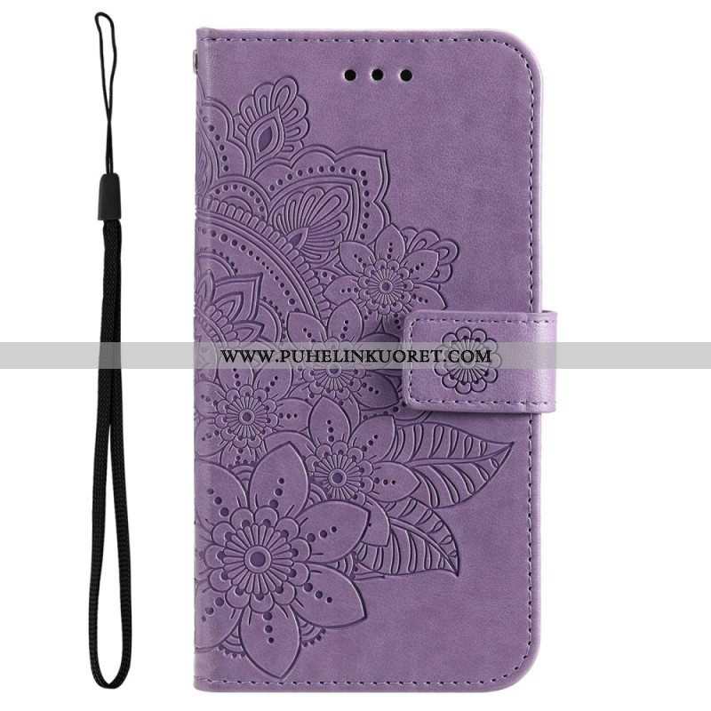 Flip Case Oppo Reno 8 Pro Suojaketju Kuori Strappy Kukka