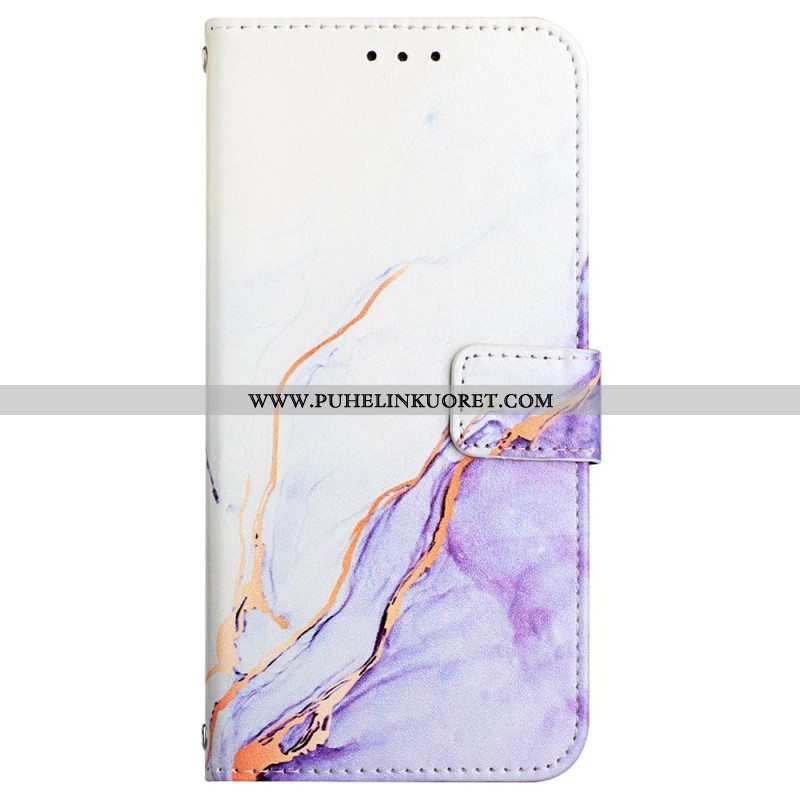 Flip Case Oppo Reno 8 Pro Suojaketju Kuori Strip Marble