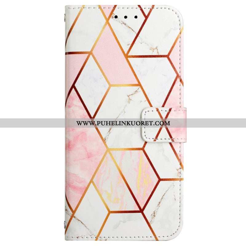 Flip Case Oppo Reno 8 Pro Suojaketju Kuori Strip Marble