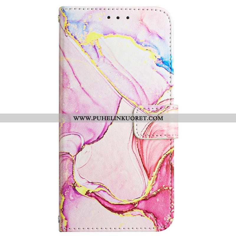 Flip Case Oppo Reno 8 Pro Suojaketju Kuori Strip Marble