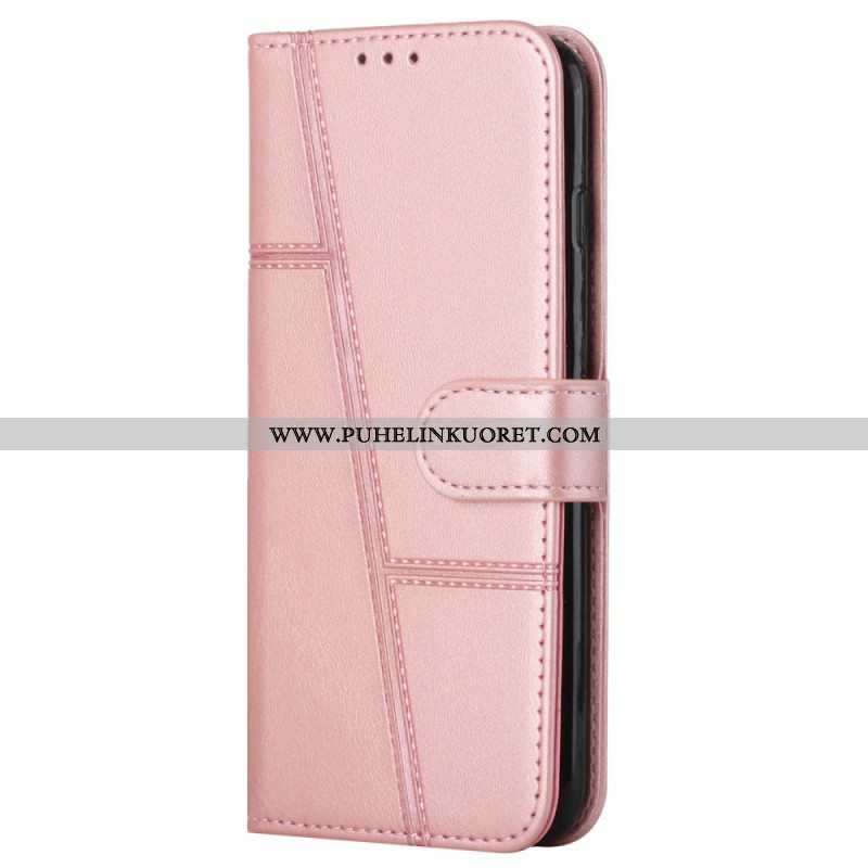 Kotelot Samsung Galaxy A13 5G / A04s Suojaketju Kuori Strappy Geo Leather Effect