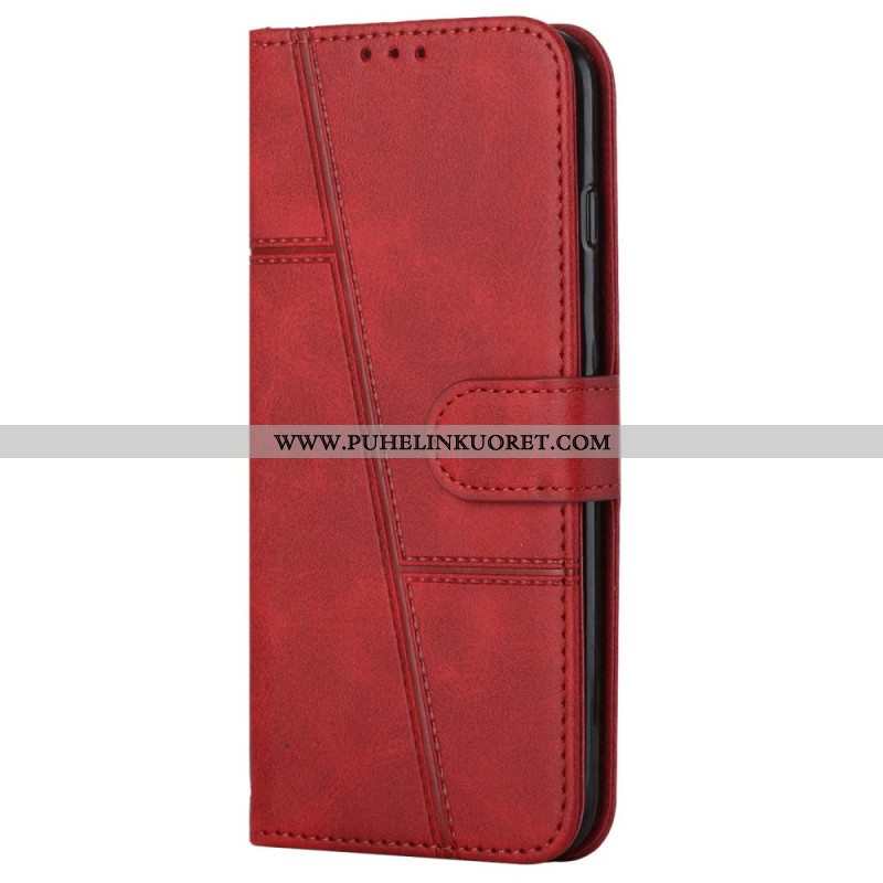 Kotelot Samsung Galaxy A13 5G / A04s Suojaketju Kuori Strappy Geo Leather Effect