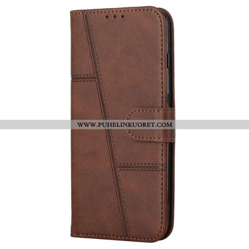 Kotelot Samsung Galaxy A13 5G / A04s Suojaketju Kuori Strappy Geo Leather Effect