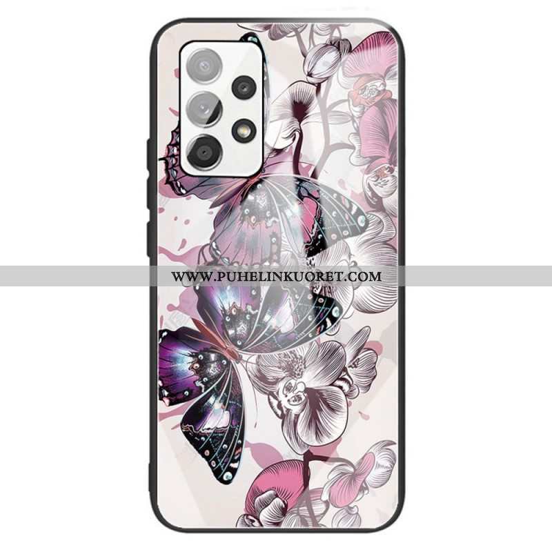 Case Samsung Galaxy A13 Butterflies Variation Karkaistu Lasi