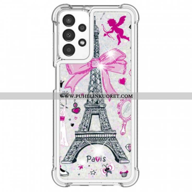 Kuori Samsung Galaxy A13 Eiffel-tornin Paljetteja