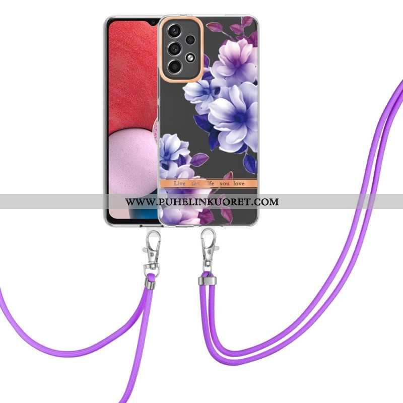 Case Samsung Galaxy A13 Kiristysnyörillä Kukkanauha