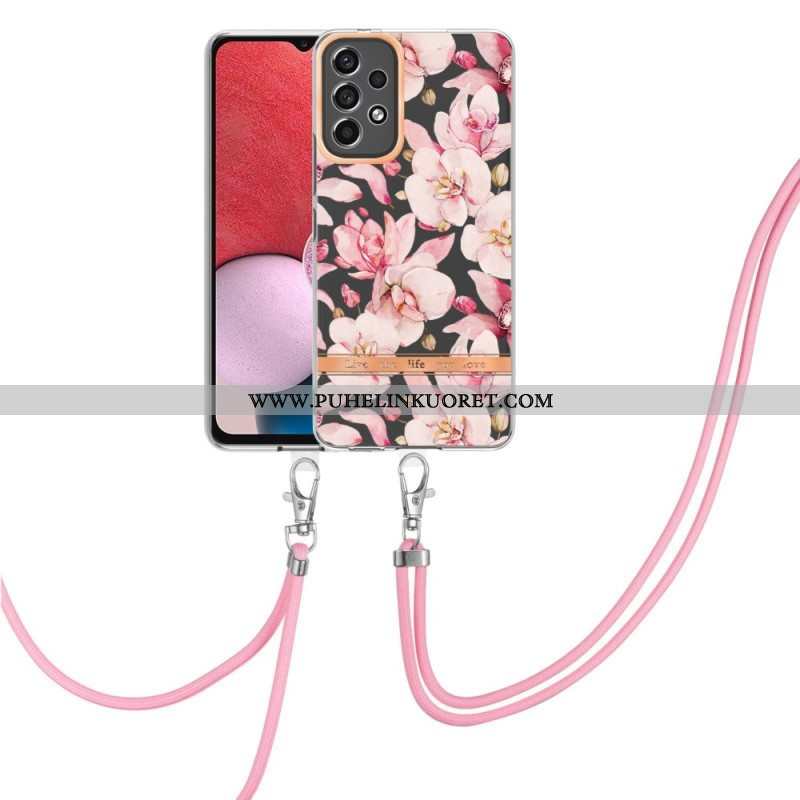 Case Samsung Galaxy A13 Kiristysnyörillä Kukkanauha