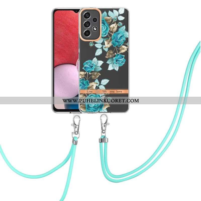 Case Samsung Galaxy A13 Kiristysnyörillä Kukkanauha