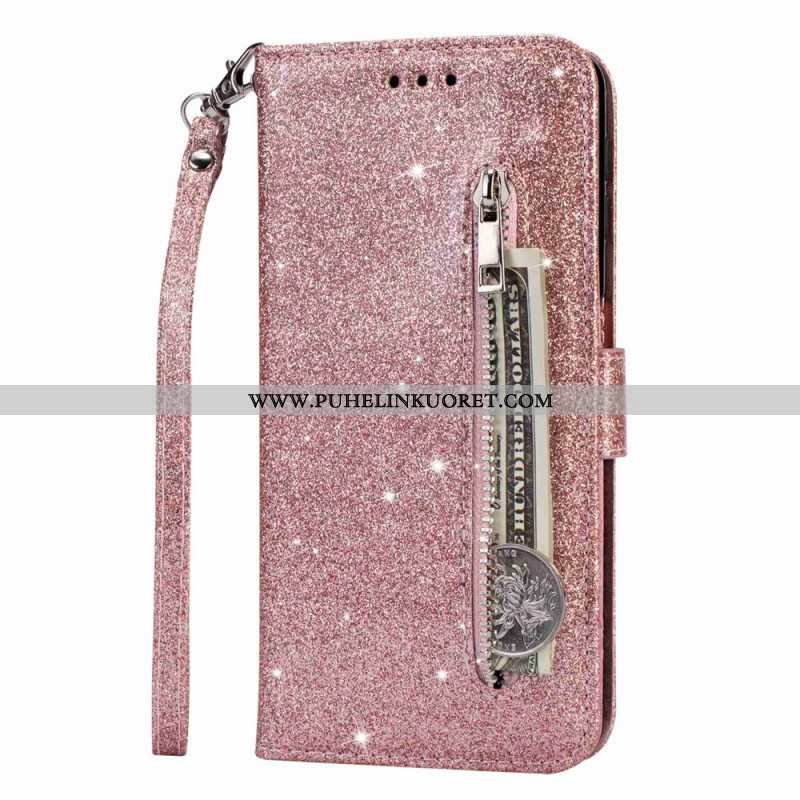 Nahkakotelo Samsung Galaxy A14 / A14 5G Sequin Glitter Style