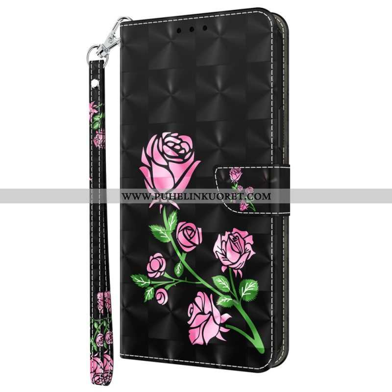 Kotelot Samsung Galaxy A14 / A14 5G Suojaketju Kuori Strap Roses