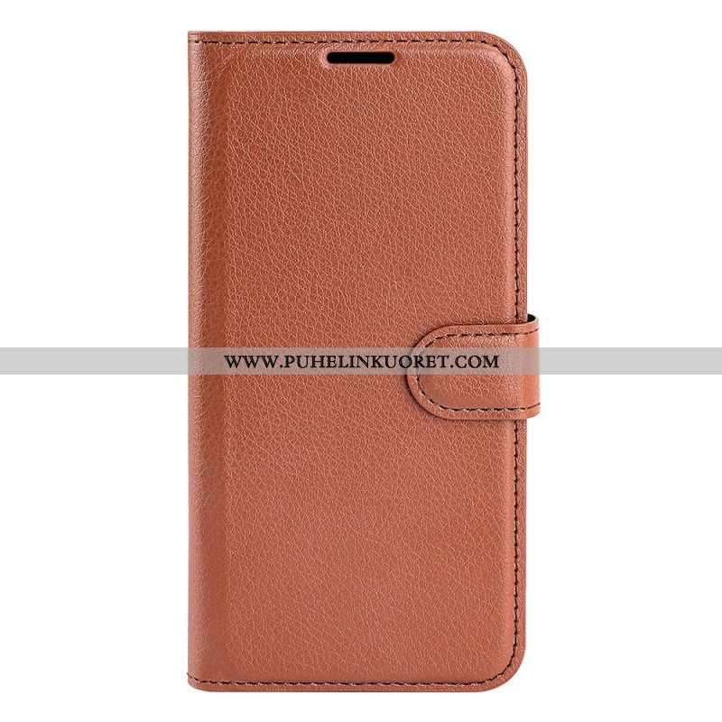 Flip Case Samsung Galaxy A14 / A14 5G Klassinen Keinonahka