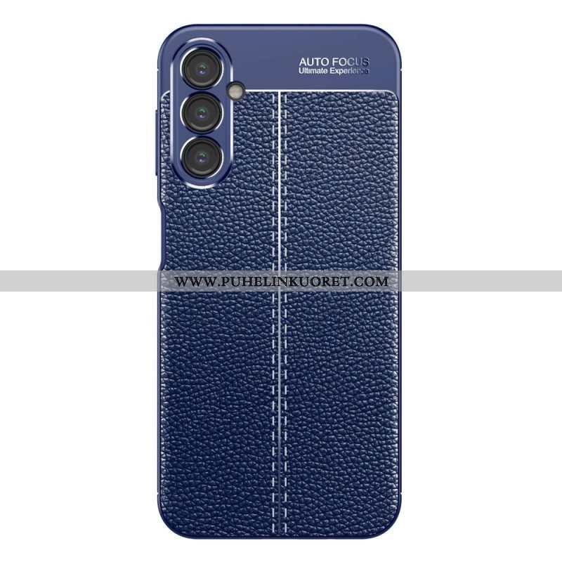 Case Samsung Galaxy A14 / A14 5G Kaksilinjainen Litsi-nahkaefekti