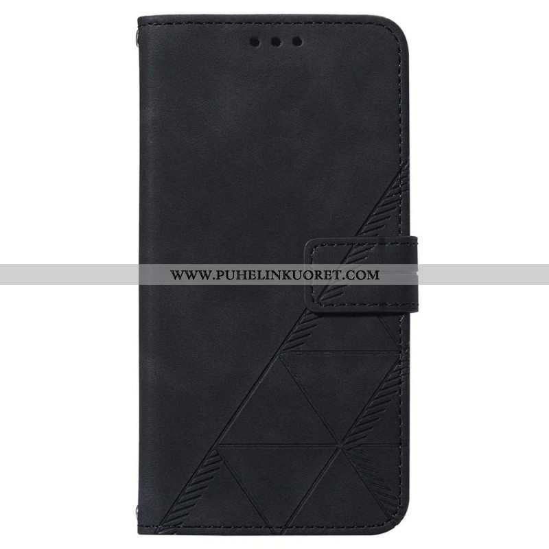 Flip Case Samsung Galaxy A14 / A14 5G Kolmiot Kaulanauhalla